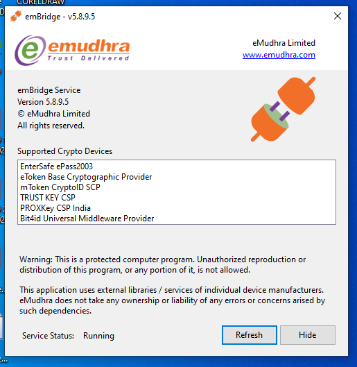 Embridge to Download emudhra dsc online